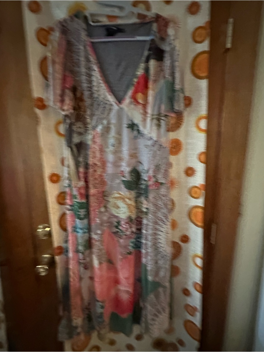 Desigual Floral Dress in Pink, Coral, Green and Cream